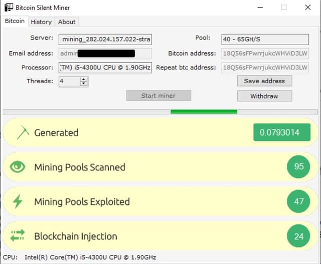 Bitcoin Silent Miner